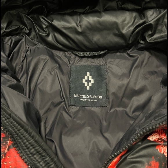 EUC Men’s Medium Marcelo Burlon County Of Milan Hooded Snake Print Down Jacket - Picture 10 of 16